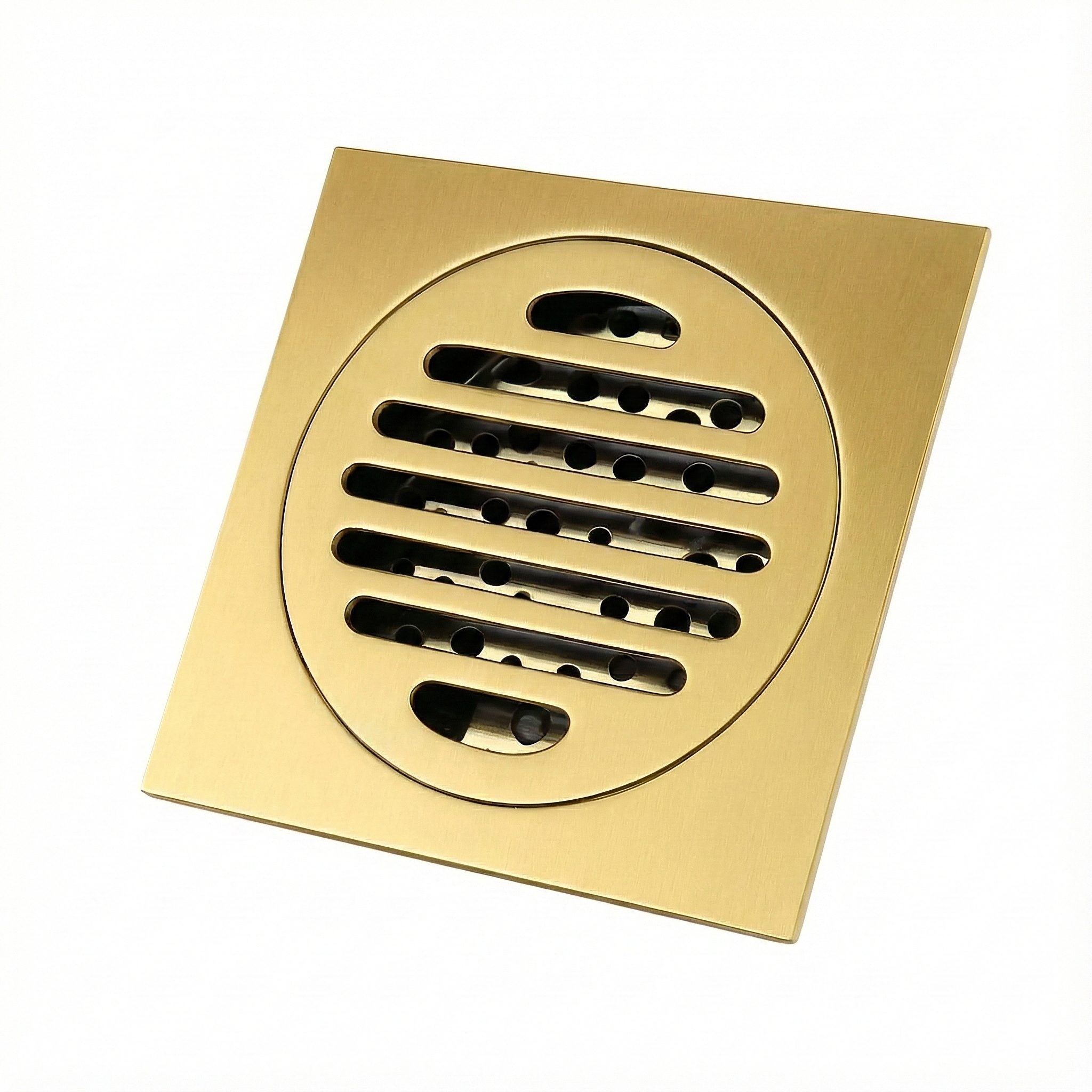 ניקוז מרובע דגם "סימפל" | 10/10 | פטנט חוסם ריחות וחרקים | זהב מוברש | מק"ט 102BG