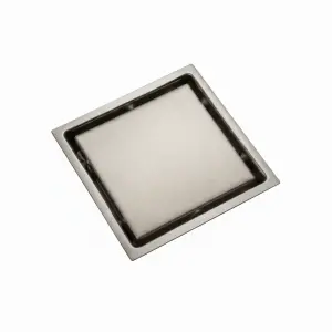 תעלה נסתרת לניקוז / ביקורת דגם "סקוואר" | 15/15 | פטנט חוסם ריחות וחרקים| ניקל מוברש | מק"ט 111BN