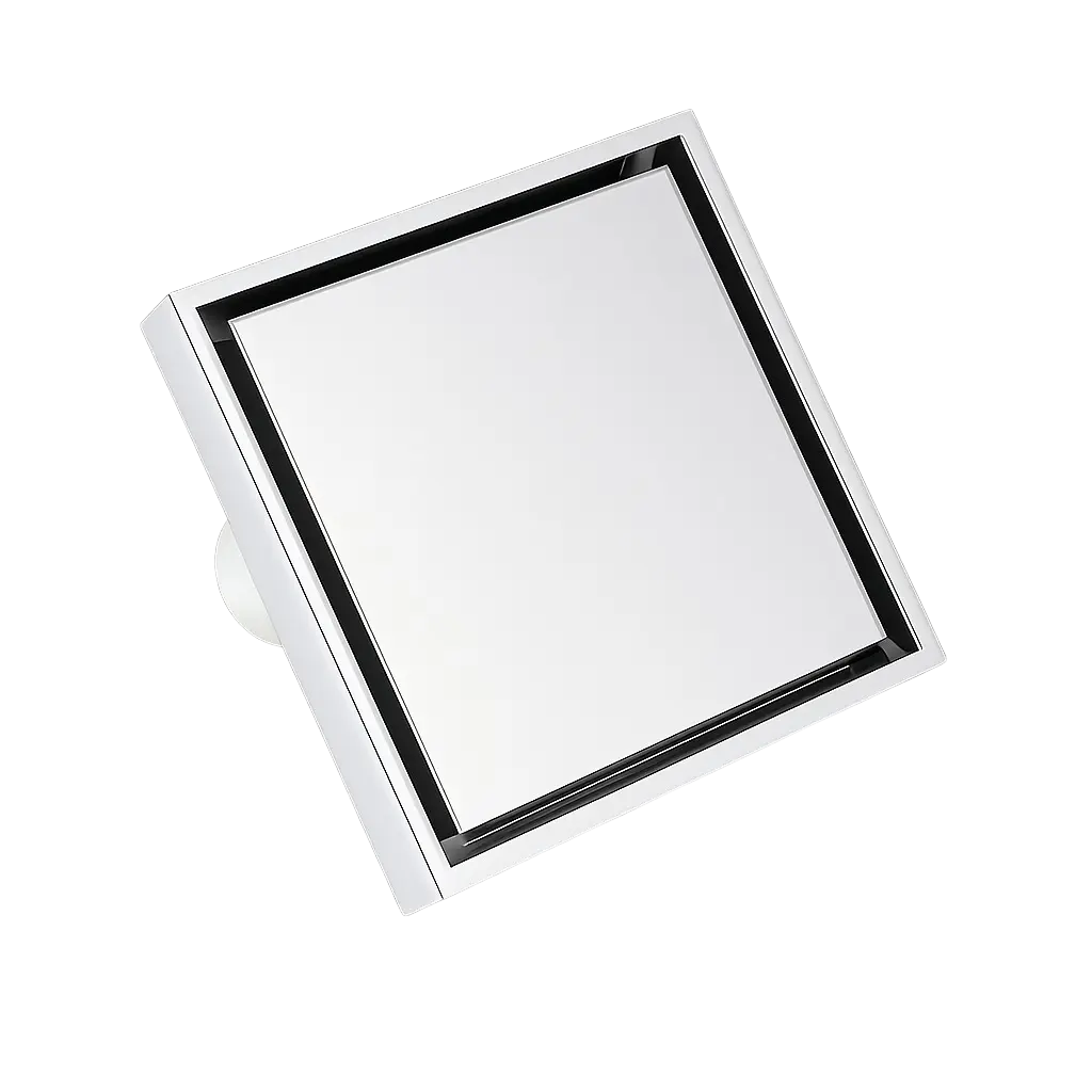 תעלה נסתרת לניקוז / ביקורת דגם "סקוואר" | 10/10 | פטנט חוסם ריחות וחרקים | כרום | מק"ט 104CH