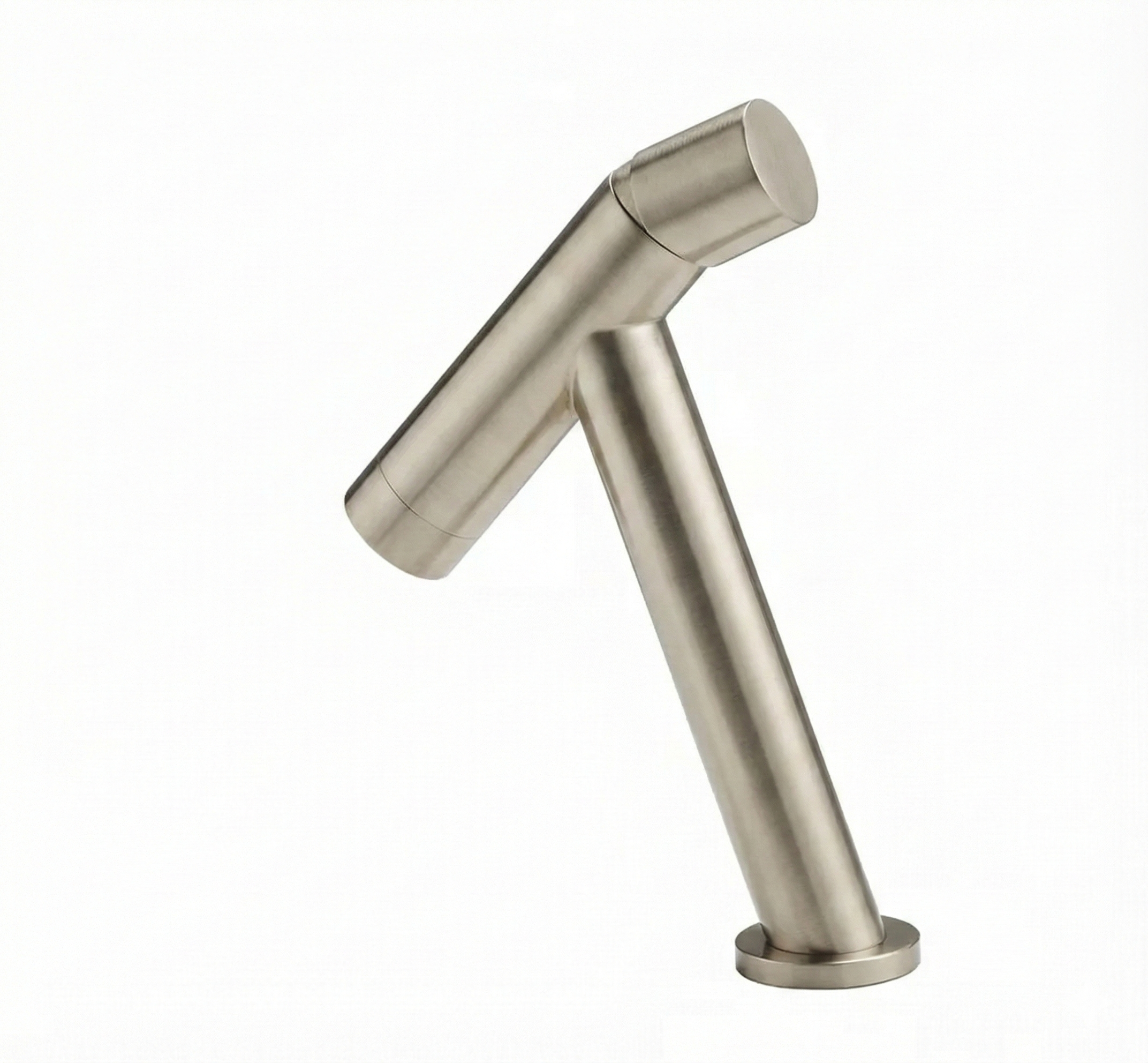 ברז מעצבים אופנתי אלגנטי לכיור מקלחת חם קר | ניקל מוברש | מק"ט 455/3