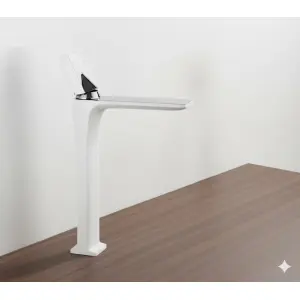 ברז לכיור מקלחת מונח | לבן משולב כרום | מק"ט 480