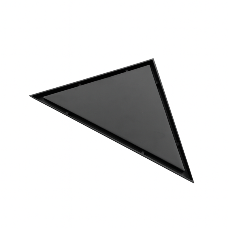 ניקוז משולש נסתר ( ניתן לרצף ) | פטנט חוסם ריחות וחרקים | שחור מט | מק"ט 120BL