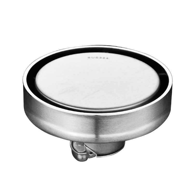 ניקוז / ביקורת עגול נסתר (אריח) | קוטר 11 ס"מ | פטנט חוסם ריחות וחרקים | ניקל מוברש | מק"ט 123BN