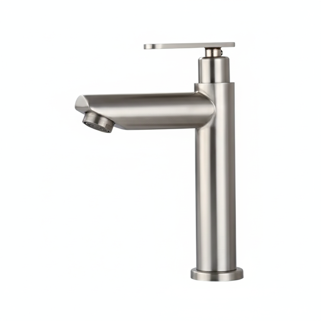 ברז לכיור שטיפת ידיים | קרים בלבד | ניקל מוברש | מק"ט 579