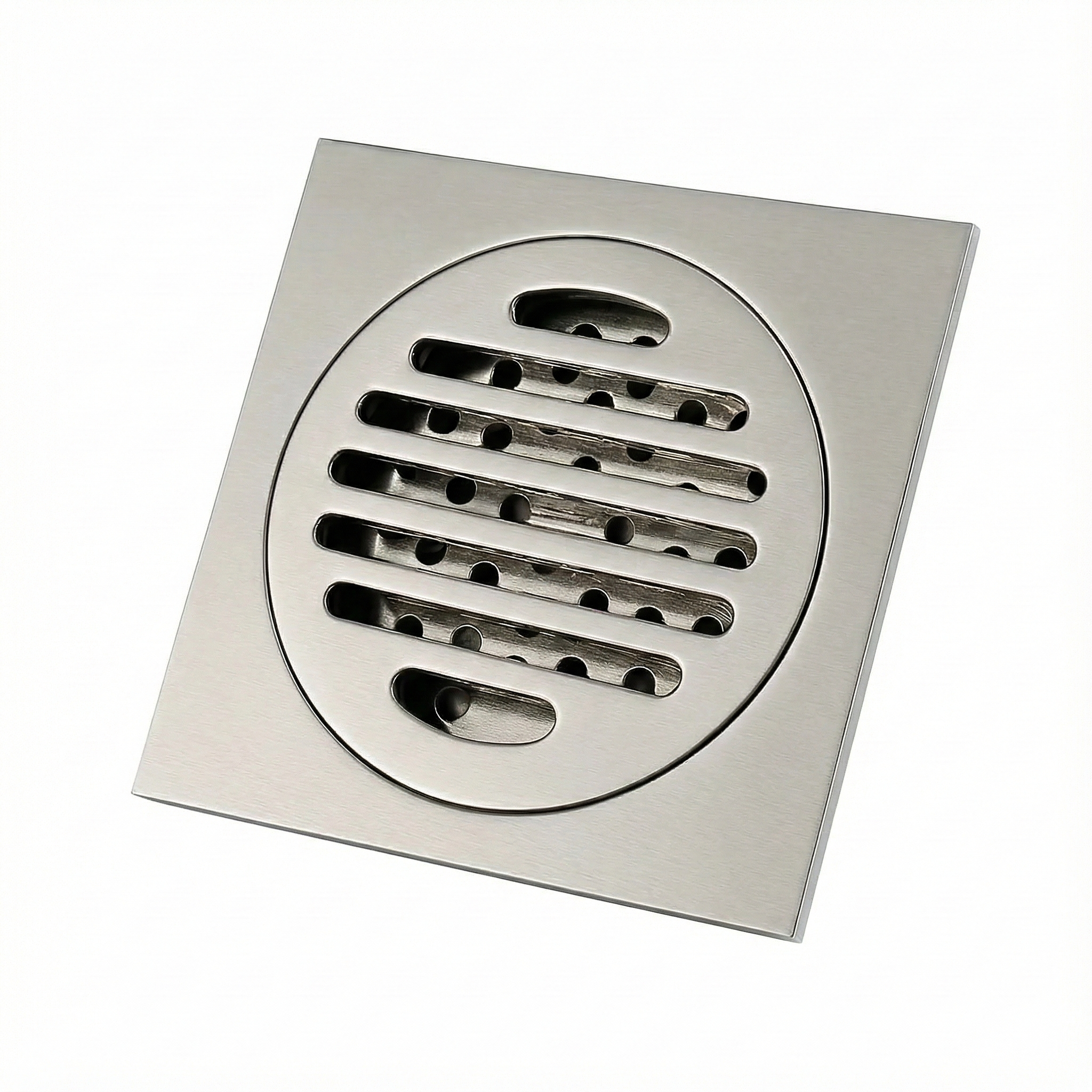 ניקוז מרובע דגם "סימפל" | 10/10 | פטנט חוסם ריחות וחרקים | ניקל מוברש | מק"ט 102BN