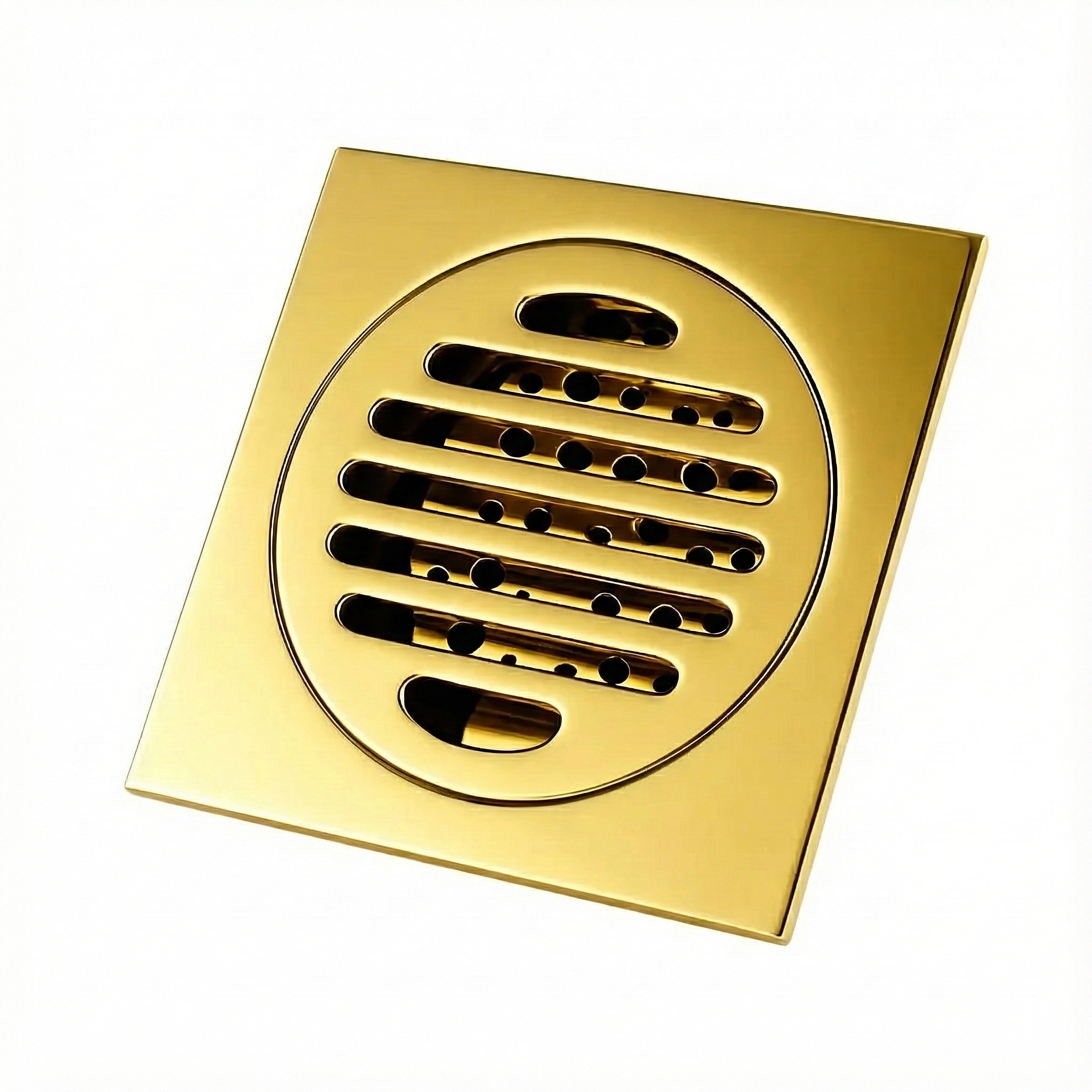 ניקוז מרובע דגם "סימפל" | 10/10 | פטנט חוסם ריחות וחרקים | זהב |  מק"ט 102NG