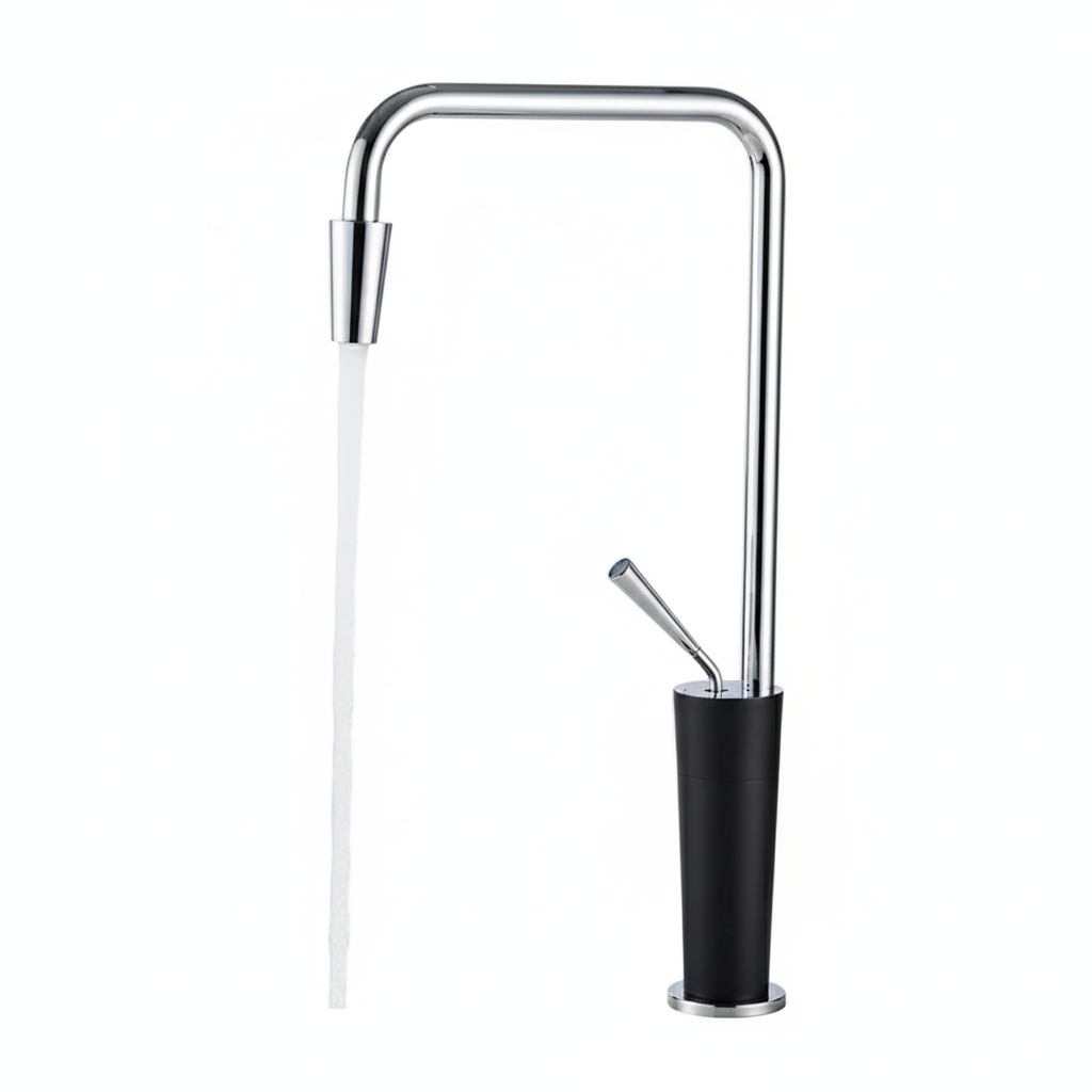 ברז לכיור מונח | שחור משולב כרום | מק"ט 624