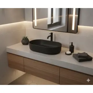 ⁦כיור מונח | שחור מט | 550*310*150 | מק"ט 550359MB⁩ – תמונה ⁦2⁩