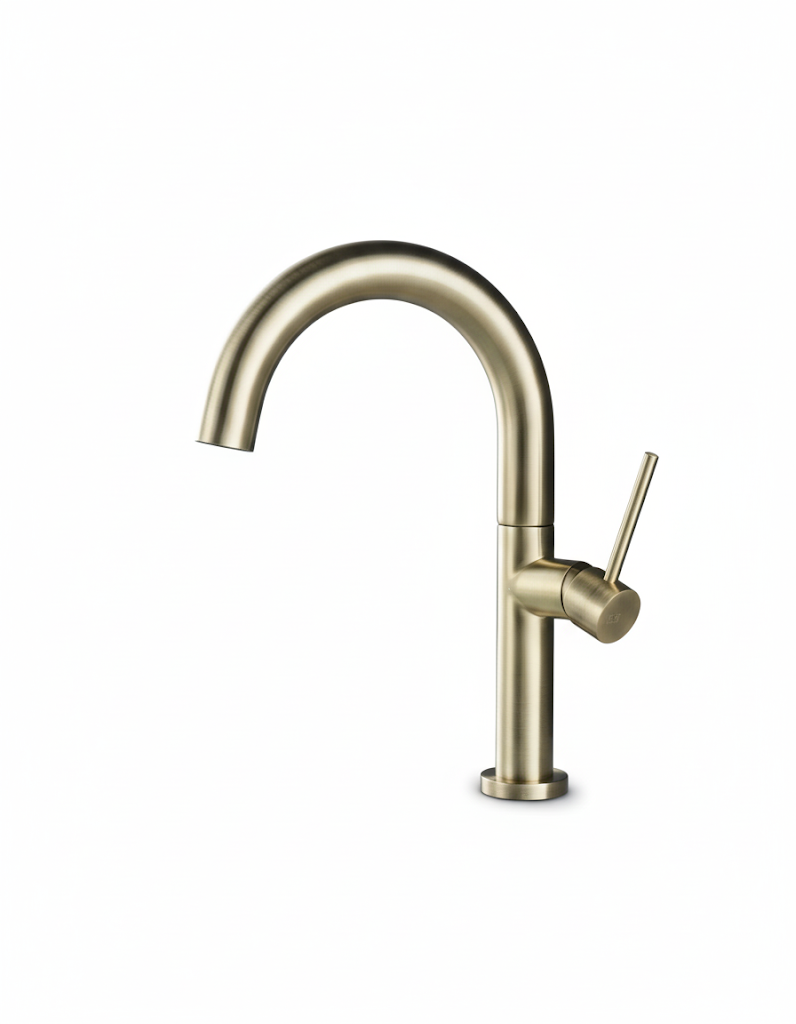 ברז חם קר אופנתי לכיור אינטגרלי | 10 שנות אחריות | זהב מוברש | מק"ט 766/2