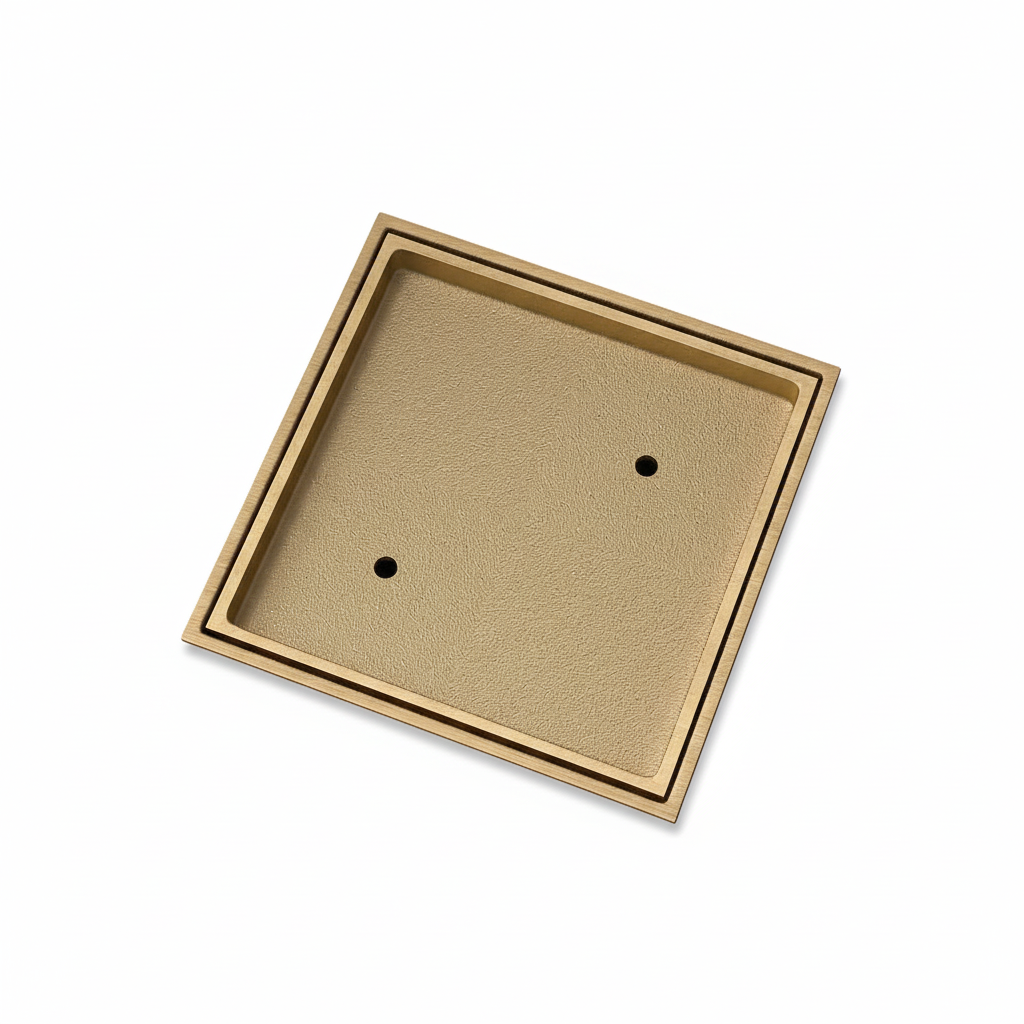 תעלת ניקוז נסתרת (אריח) | 11.5/11.5 | זהב מוברש | מק"ט 108BG