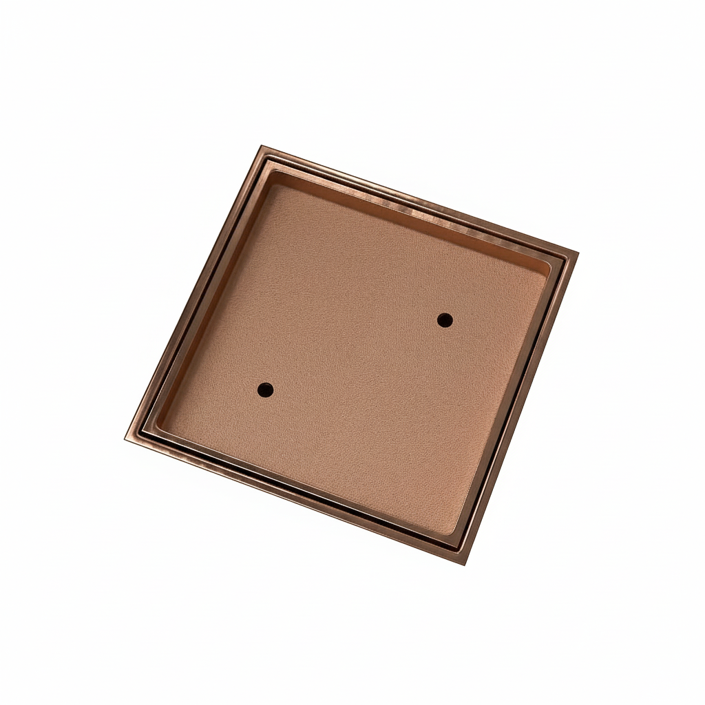 תעלת ניקוז נסתרת (אריח) | 11.5/11.5 | רוז גולד מבריק | מק"ט 108BR