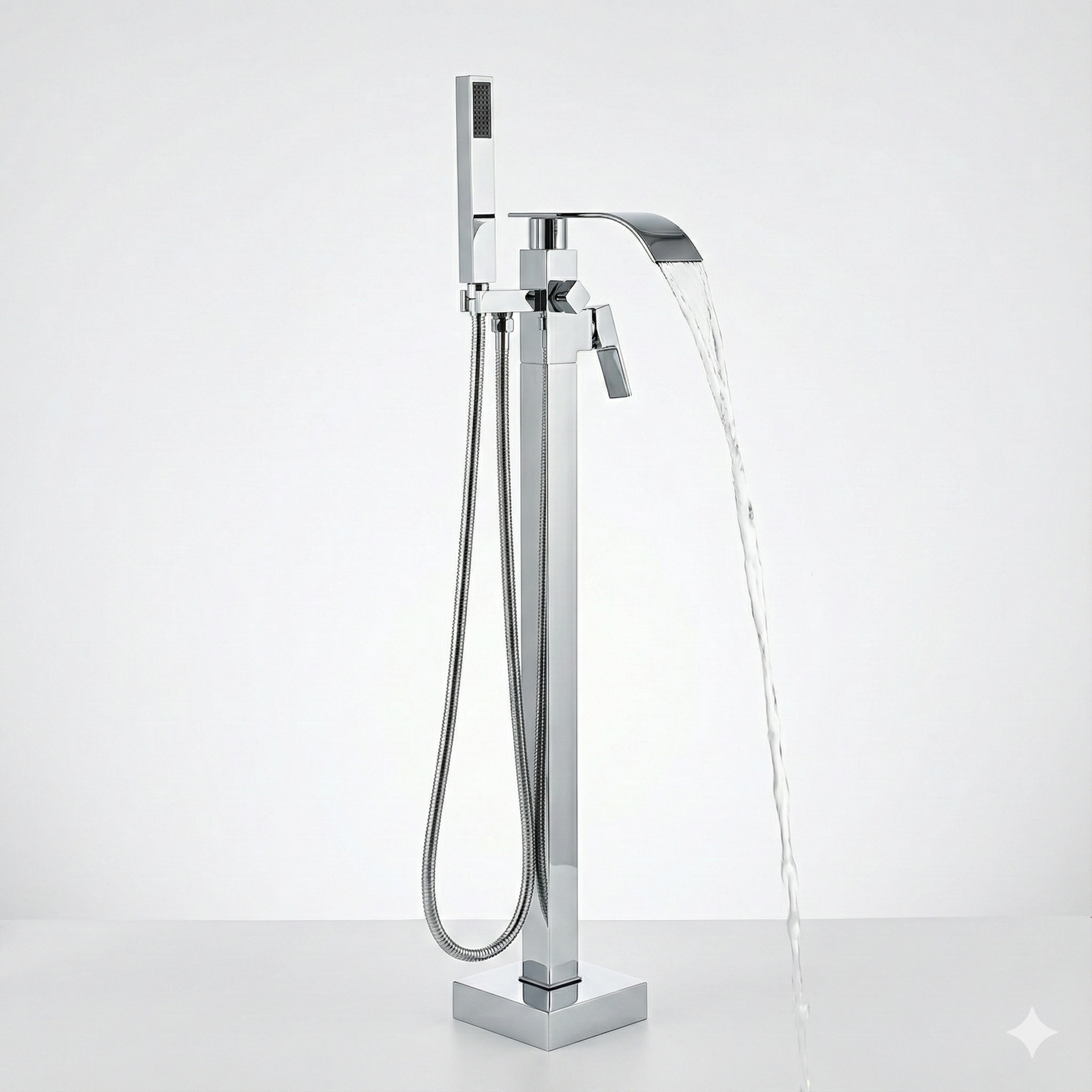 ברז "פרי סטנדינג" יוקרתי לאמבטיה | פיית מילוי מפל | כרום | מק"ט 190