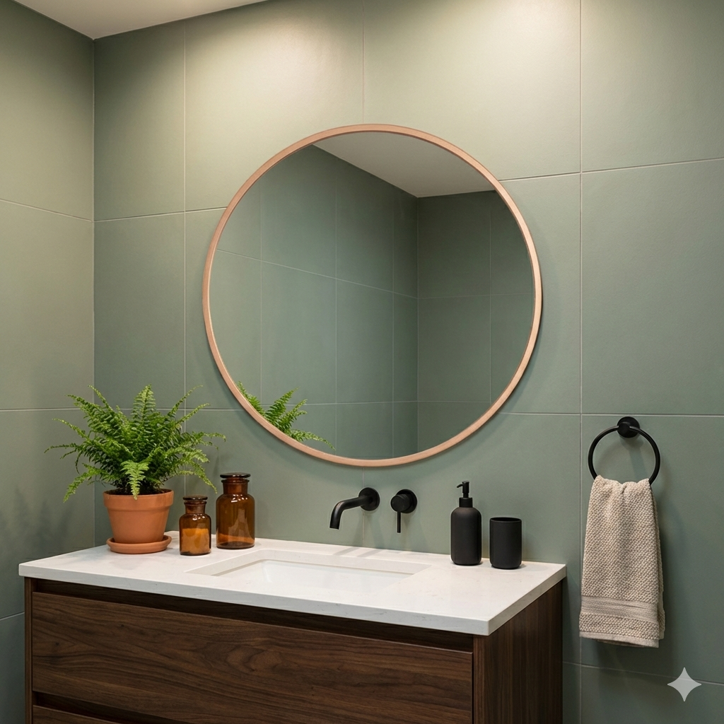 מראה עגולה קוטר 60 | פרופיל רוז גולד מוברש | מק"ט 882/4