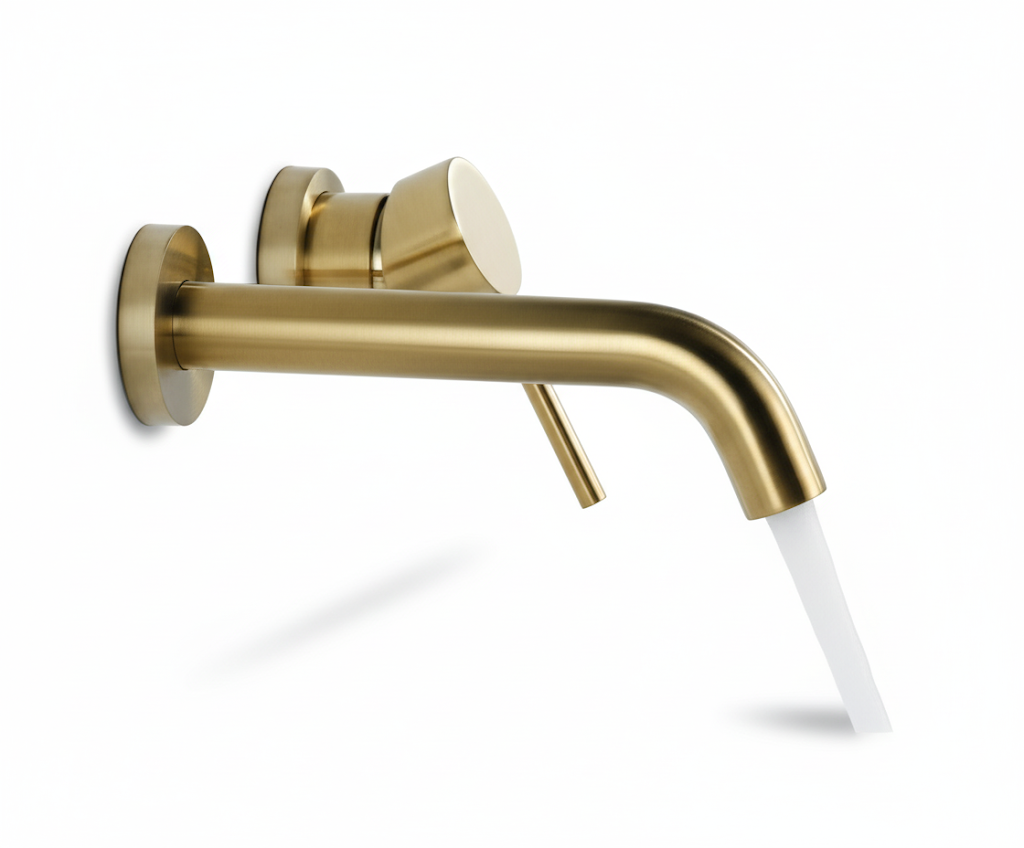 ברז אינטרפוץ לכיור מקלחת דגם "אדל" | 10 שנות אחריות | זהב מוברש | מק"ט 969/2