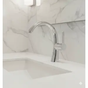 ⁦ברז לכיור מקלחת דגם "מריו" | כרום | מק"ט 932⁩ – תמונה ⁦2⁩