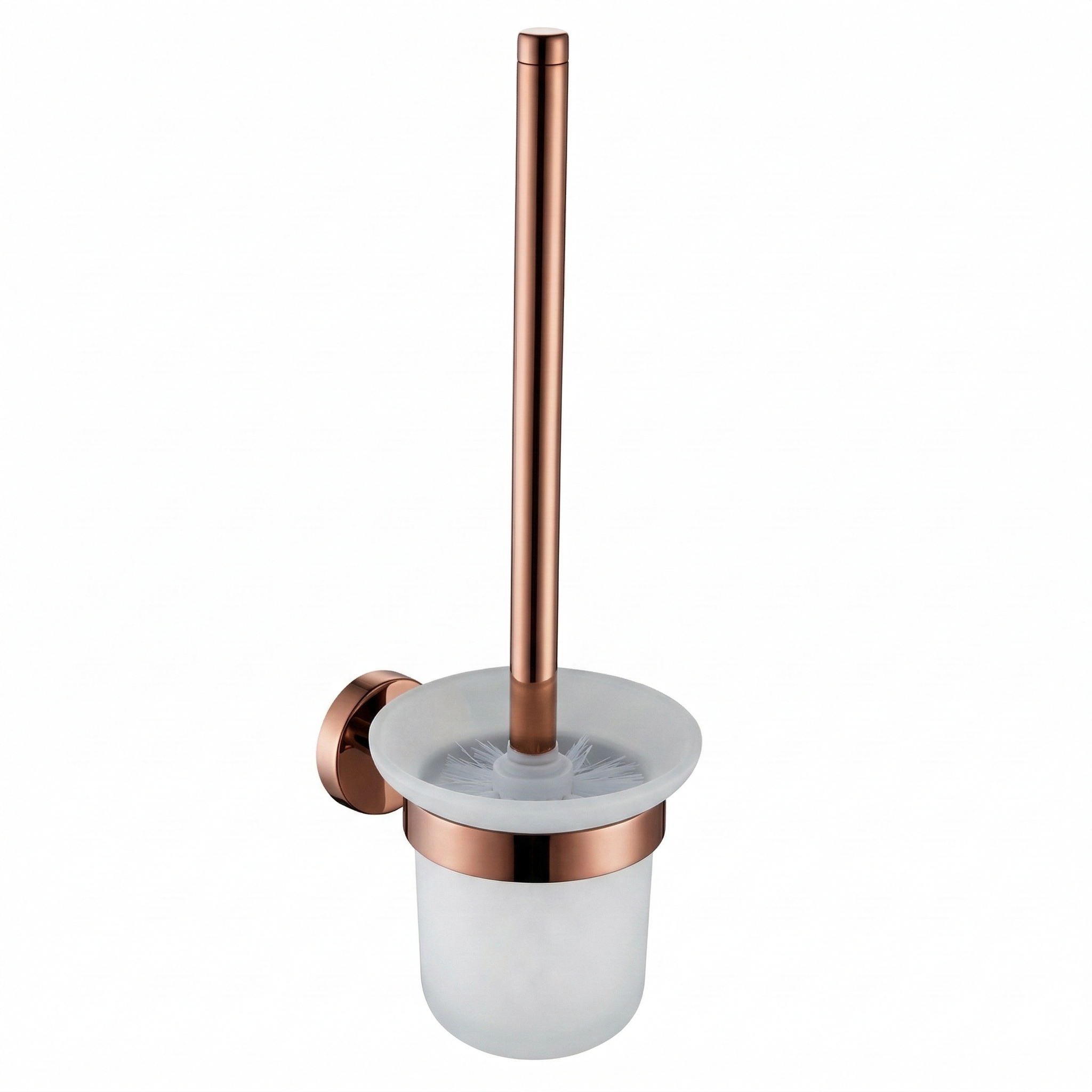 מברשת לניקוי אסלה + מחזיק | מפואר קלאס | רוז גולד מוברש | מק"ט 208RZ