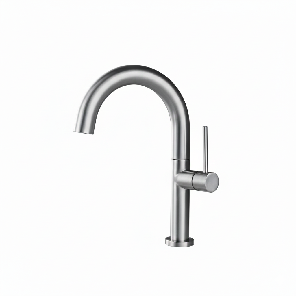 ברז חם קר אופנתי לכיור אינטגרלי | 10 שנות אחריות | ניקל מוברש | מק"ט 766/3