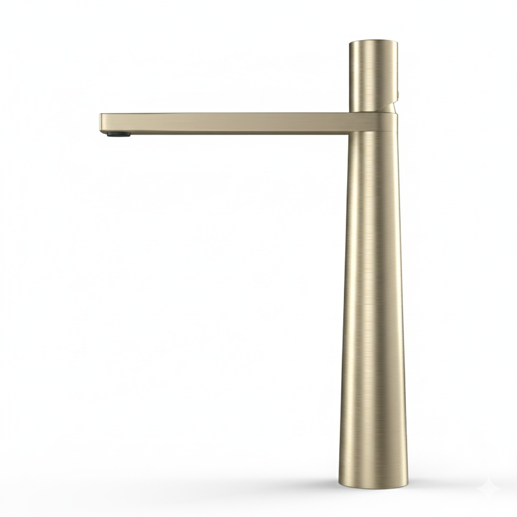 ברז לכיור מקלחת מונח | דגם "ראדו" | זהב מוברש | מק"ט 527/2