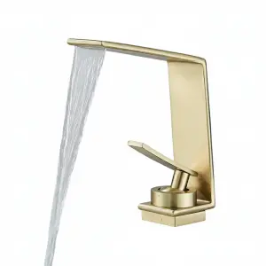 ברז לכיור מקלחת | דגם "זאוס" | זהב מוברש | מק"ט 788/2