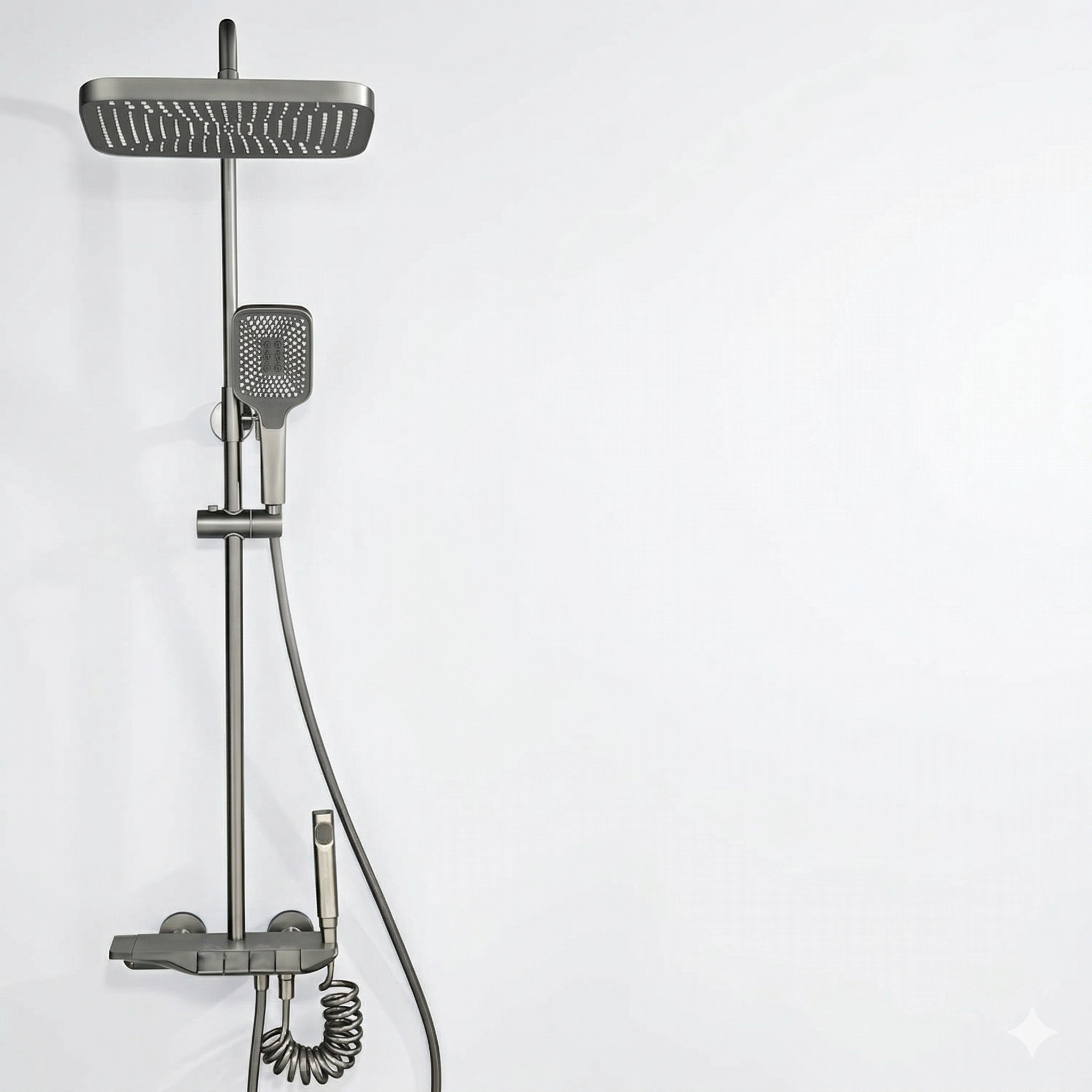 חדש* ברז סוללה לאמבטיה "פסנתר" + מוט פינוק | אפור גרפיט | מק"ט 055/6