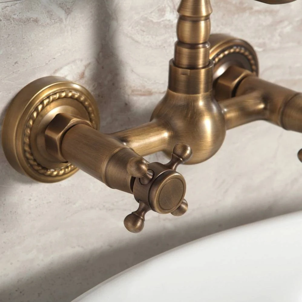 ⁦ברז סוללה מהקיר למטבח / כיור מקלחת | דגם "יאניס" | זהב מוברש ענתיק | מק"ט 139⁩ – תמונה ⁦6⁩