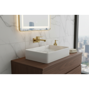 ⁦ברז קיר מרובע למים קרים בלבד | זהב מוברש | מק"ט 038/2⁩ – תמונה ⁦2⁩