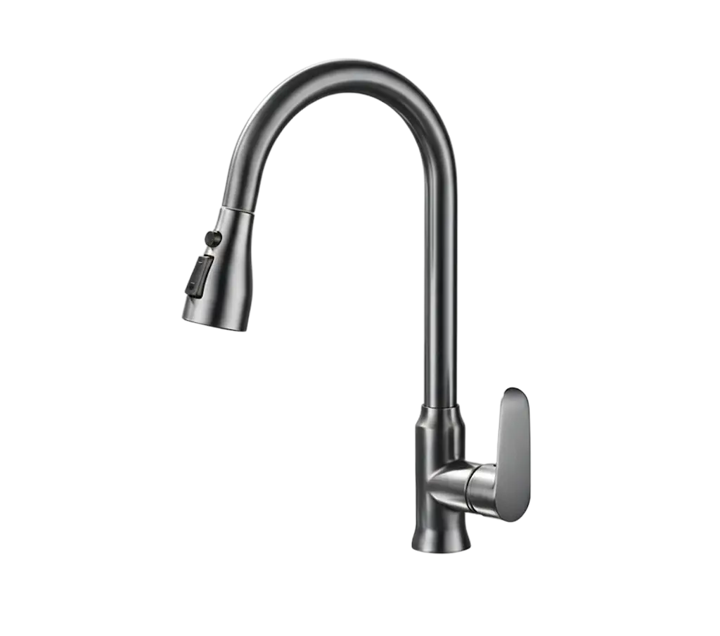 ברז נשלף למטבח דגם "לילך" | שני מצבי זרימה | אפור גרפיט | מק"ט 473