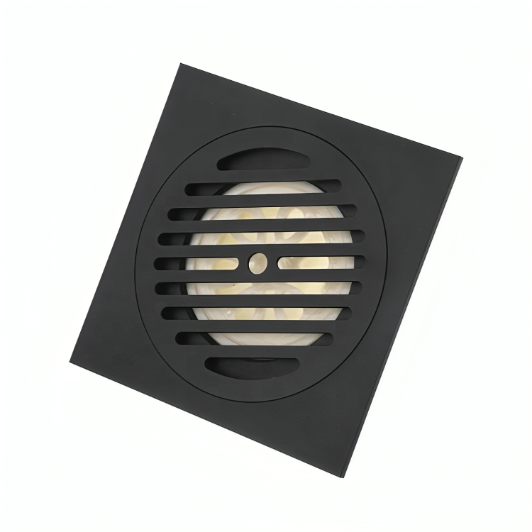 ניקוז מרובע דגם "סימפל" | 15/15 | פטנט חוסם ריחות וחרקים | שחור מט | מק"ט 126GR