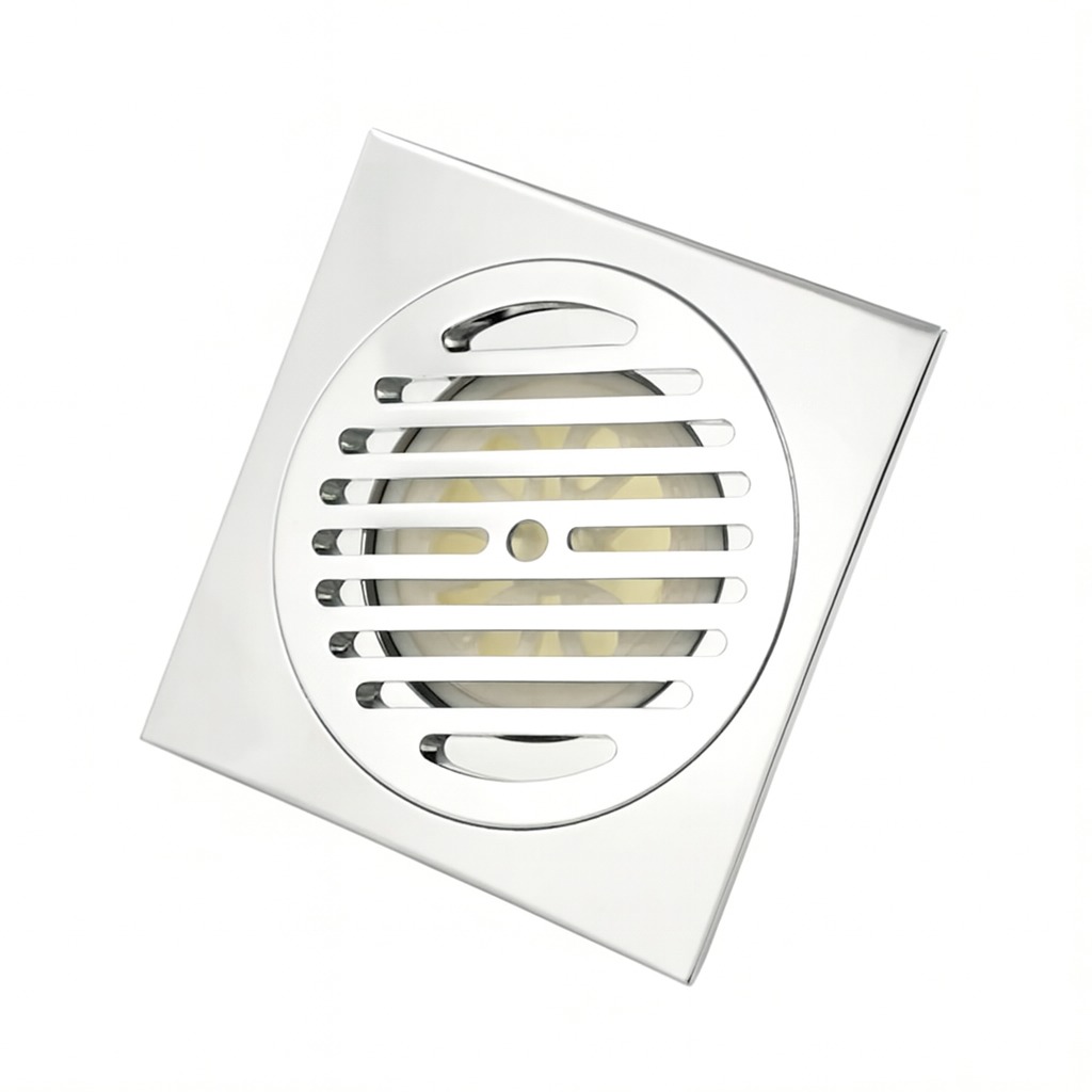 ניקוז מרובע דגם "סימפל" | 15/15 | פטנט חוסם ריחות וחרקים | כרום | מק"ט 126CH