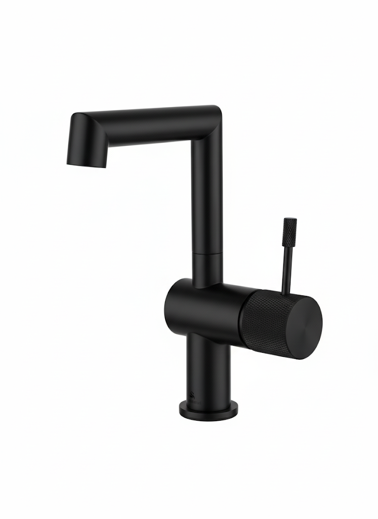 ברז מפואר לכיור מקלחת מבית "חמת הפצה" | שחור מט | מק"ט 410/1