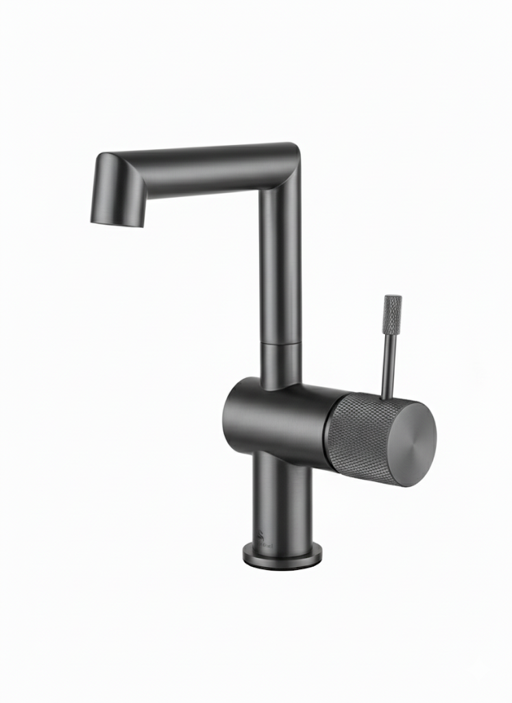 ברז מפואר לכיור מקלחת מבית "חמת הפצה" | אפור גרפיט | מק"ט 410/6