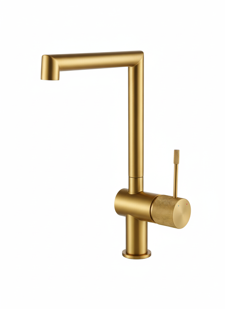 ברז מפואר לכיור מקלחת מונח מבית "חמת הפצה" | זהב מוברש | מק"ט 412/2