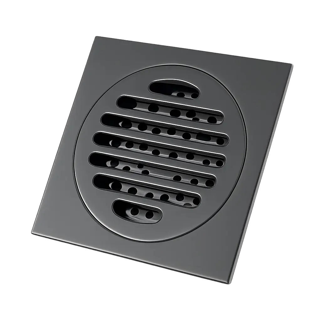 ניקוז מרובע דגם "סימפל" | 10/10 | פטנט חוסם ריחות וחרקים | אפור גרפיט | מק"ט 102GR