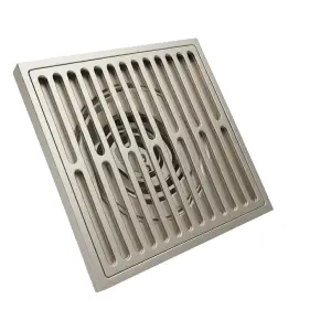 ניקוז מרובע דגם "אנג'ל" | 10/10 | פטנט חוסם ריחות וחרקים | ניקל מוברש | מק"ט 124BN