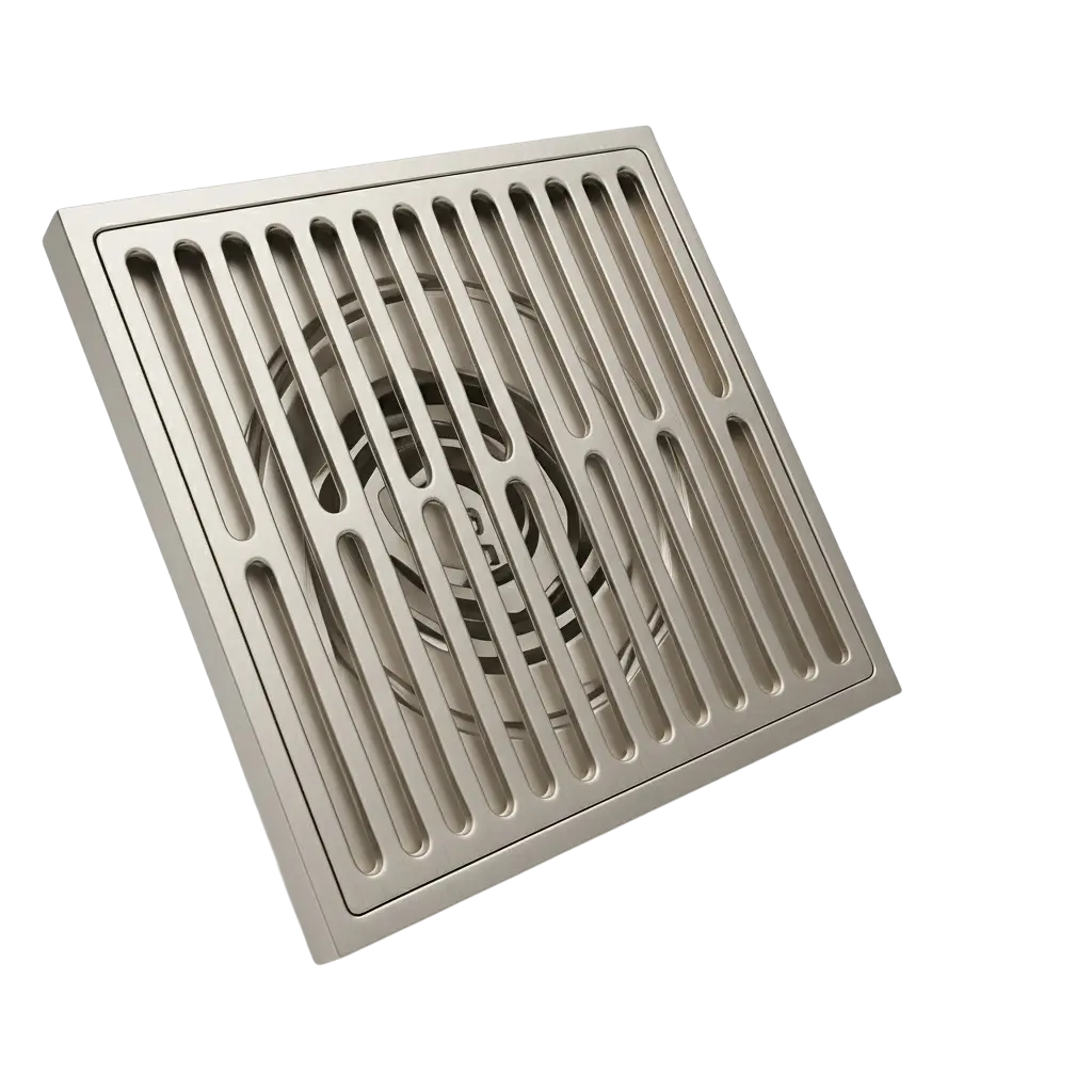 ניקוז מרובע דגם "אנג'ל" | 10/10 | פטנט חוסם ריחות וחרקים | ניקל מוברש | מק"ט 124BN