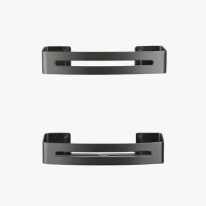 זוג מדפים ישרים למקלחת | אלומיניום אל חלד | 32.5 ס"מ + 4 קולבים | אפור גרפיט | מק"ט 206GR