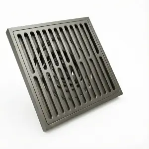 ניקוז מרובע דגם "אנג'ל" | 10/10 | פטנט חוסם ריחות וחרקים | אפור גרפיט | מק"ט 124GR