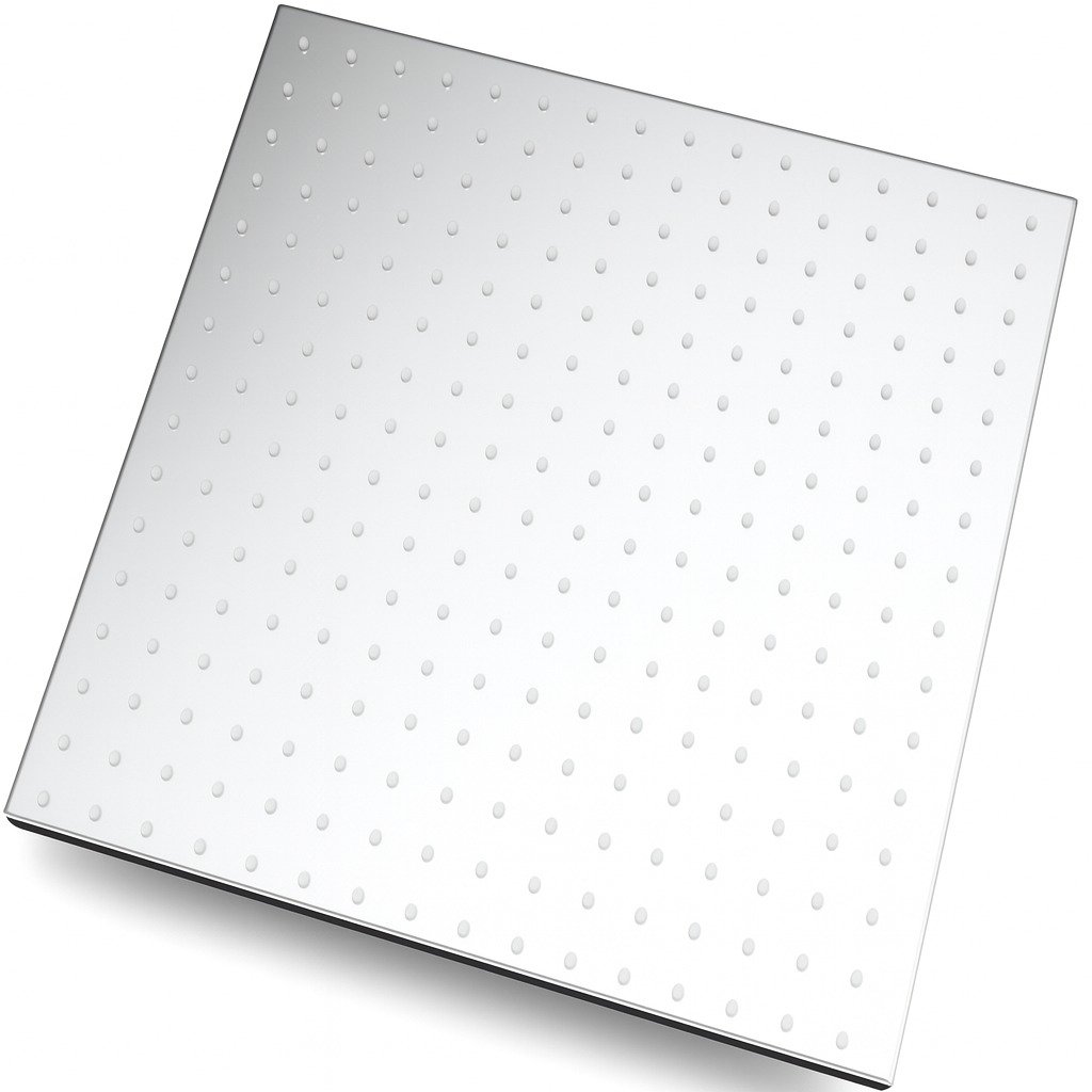 ראש גשם מרובע 50/50 *ענק* + פיטמות נגד אבנית | כרום | מק"ט 500CH