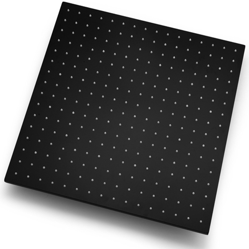 ראש גשם מרובע 50/50 *ענק* + פיטמות נגד אבנית | שחור מט | מק"ט 500BL