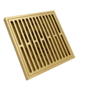 ניקוז מרובע דגם "אנג'ל" | 10/10 | פטנט חוסם ריחות וחרקים | זהב מוברש | מק"ט 124BG