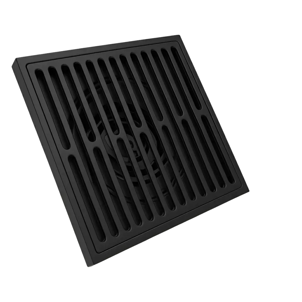 ניקוז מרובע דגם "אנג'ל" | 10/10 | פטנט חוסם ריחות וחרקים | שחור מט | מק"ט 124BL