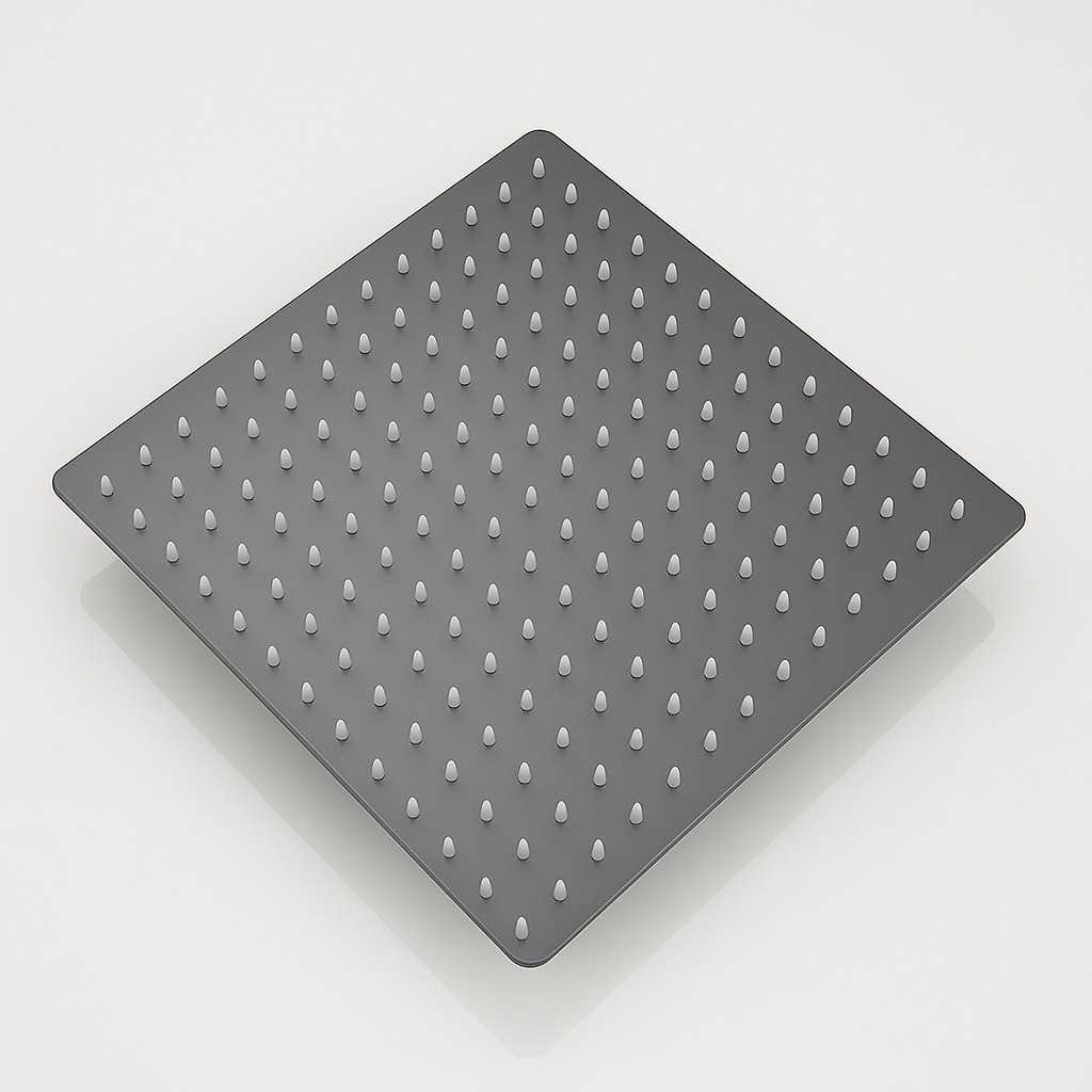 בלעדי ** ראש גשם מרובע 40/40 *ענק* + פיטמות סיליקון למניעת אבנית | גרפיט | מק"ט 400GR