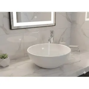 ⁦כיור רחצה מונח לבן קוטר 32 ס״מ לימון | מק"ט 6008⁩ – תמונה ⁦2⁩