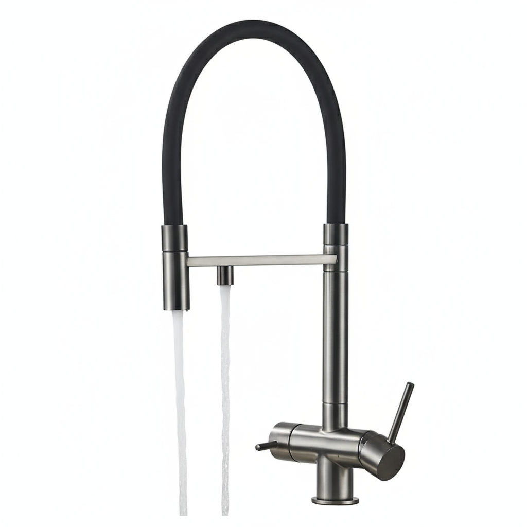 ברז נשלף למטבח | חיבור אקסטרה למערכת סינון מים  | אפור גרפיט | מק"ט 032/6