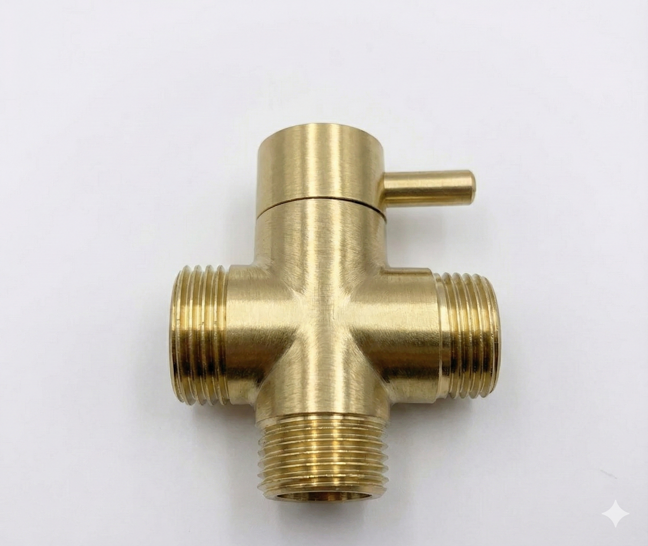 מפצל T חצי צול מנגנון קרמי | זהב מוברש | מק"ט 142/2