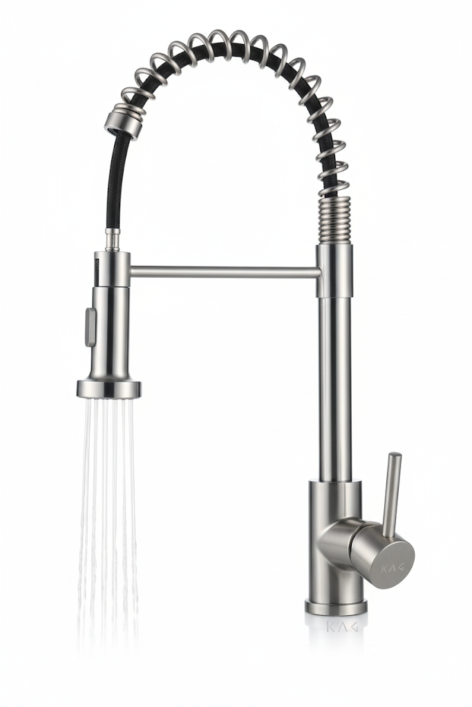 ברז סליל למטבח נשלף דגם "גלבוע" | ניקל מוברש | מק"ט 690/3