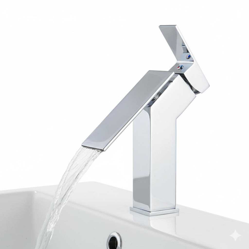 ברז חם קר לכיור מקלחת מפל יוקרתי אופנתי כרום מק"ט 535