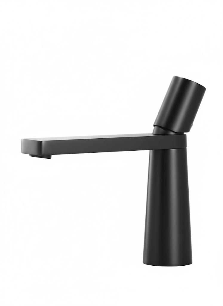 ברז נמוך לכיור מקלחת אינטגרלי | דגם "ראדו" | אפור גרפיט | מק"ט 1400/6