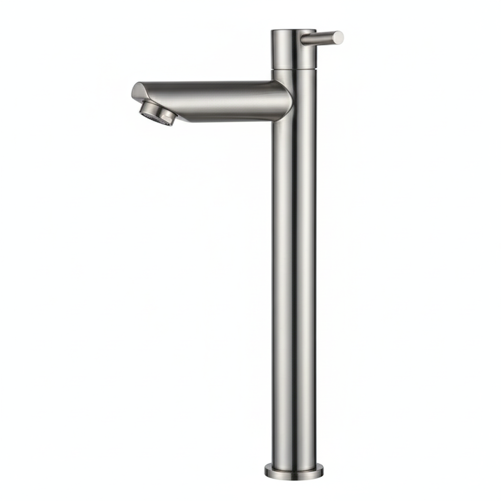 ברז קרים בלבד לכיור מונח | ניקל מוברש | מק"ט 325/1