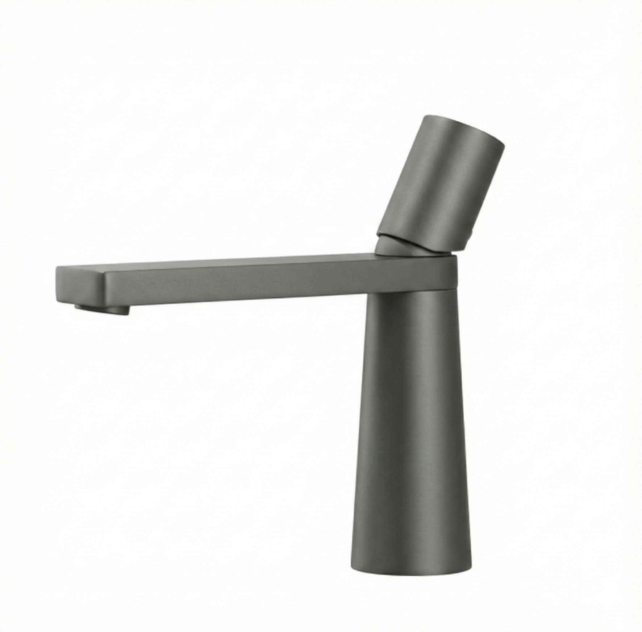 ברז נמוך לכיור מקלחת אינטגרלי | דגם "ראדו" | אפור גרפיט | מק"ט 1400/6